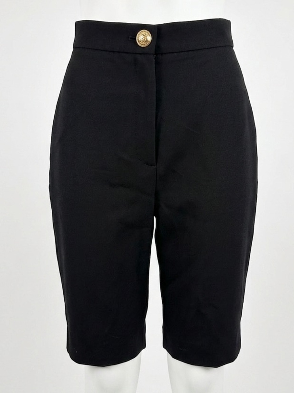 Balmain Black High-Rise Tailored Bermuda Shorts